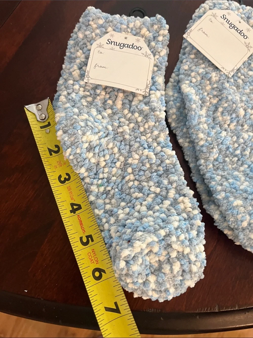 Plush Fuzzy Socks for Men - Light Blue & White